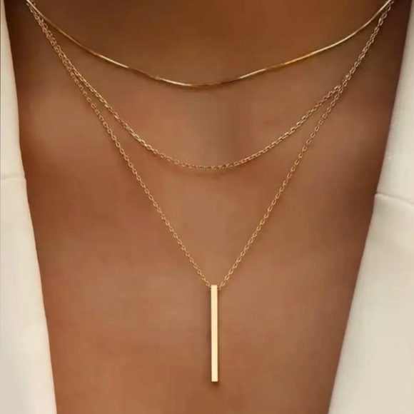 Anthropologie Jewelry - Anthropologie Mindy 14K Gold pendant bar lariat necklace